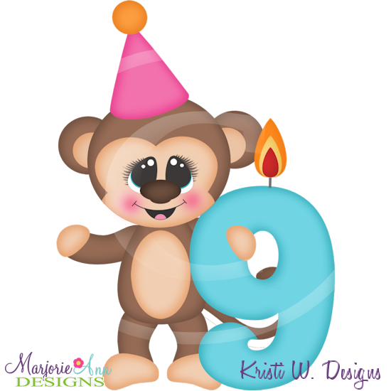 Party Animal 9th Birthday Cutting Files-Includes Clipart - Click Image to Close
